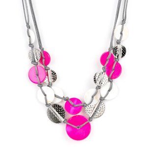 Gorgeous Necklace with Matching Earrings | Barefoot Beaches - Pink